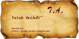 Telek Anikó névjegykártya